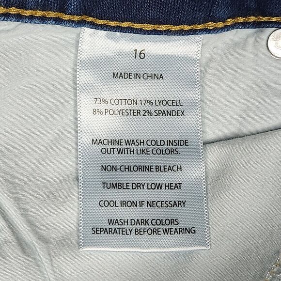 NWT Slink Jeans Womens 16 Skinny Curvy Jeans Medium Wash Distressed Acid Wash - Picture 7 of 11